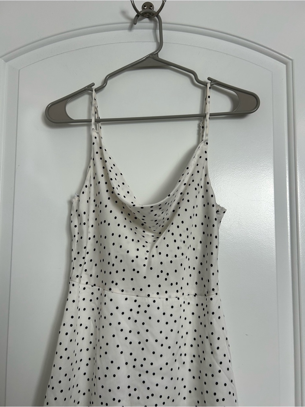 Lulu’s White Polka Dot Mini Dress size S 90s chic retro spring preppy graduation - Picture 10 of 15